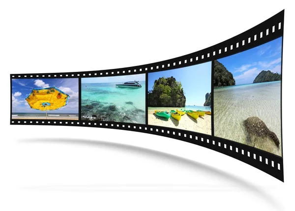 Striscia di film 3D con belle immagini — Foto Stock