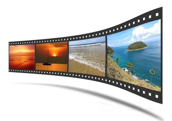 Tira de filme 3D com imagens agradáveis — Fotografia de Stock