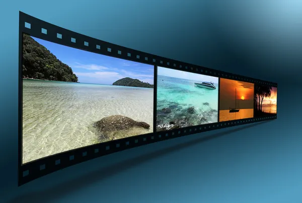 3D film strip with nice pictures — Stock Photo, Image