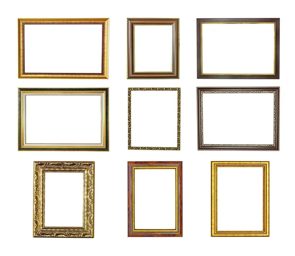 Nine picture frames isolated on white . High resolution — Stock Photo, Image
