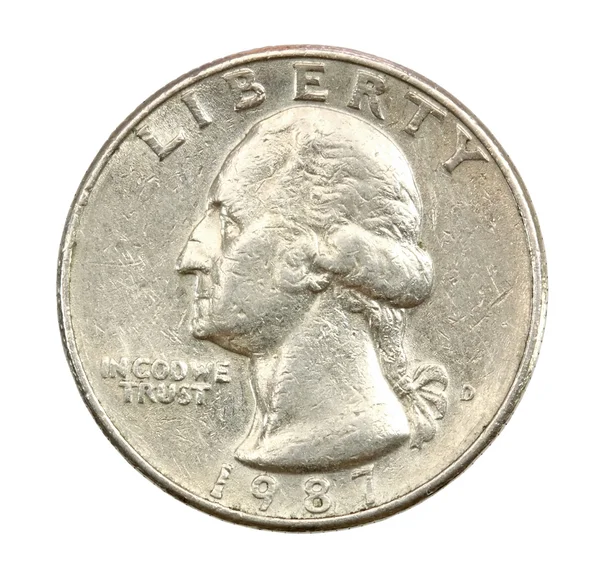 Det amerikanska myntet i tjugofem öre — Stockfoto