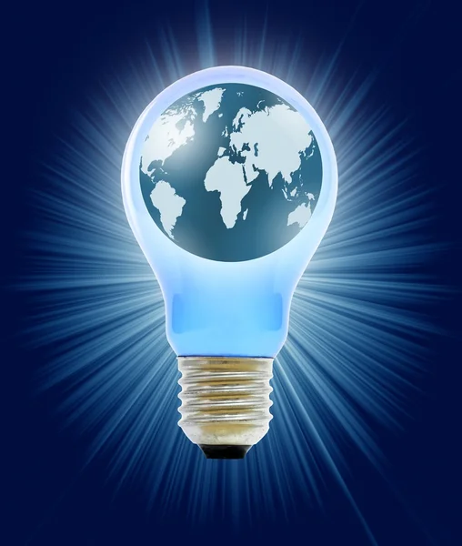 Globe in light bulb — Stock Photo, Image