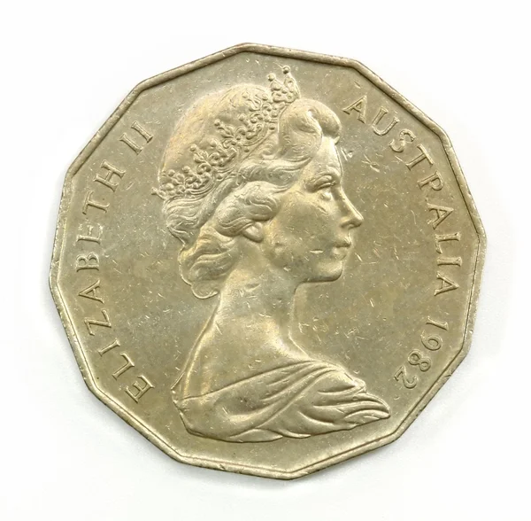 Stare monety 50 centów australia — Zdjęcie stockowe