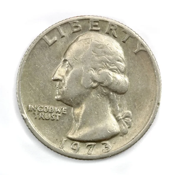 The American coin in twenty five cents — Stock Photo, Image