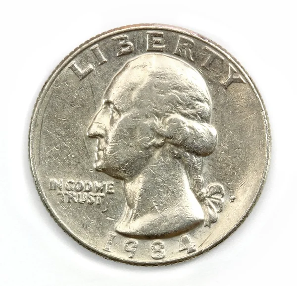 The American coin in twenty five cents — Stock Photo, Image