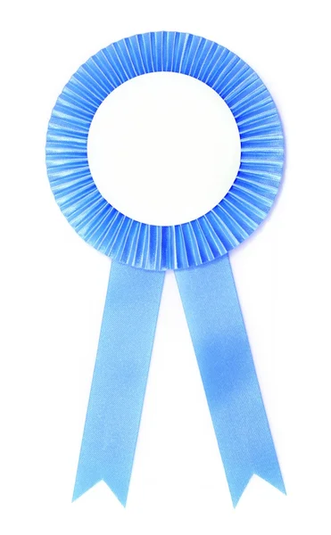 Blue ribbon Ödülü beyaz zemin üzerine izole — Stok fotoğraf