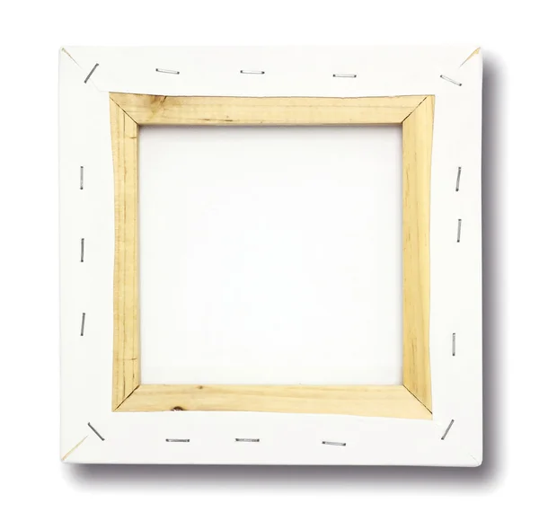 Tela quadrada em uma maca. isolado em branco — Fotografia de Stock