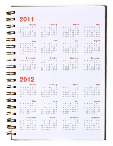 Kalender 2011, 2012 — Stockfoto