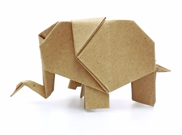 Origami slona recyklace papíru — Stock fotografie