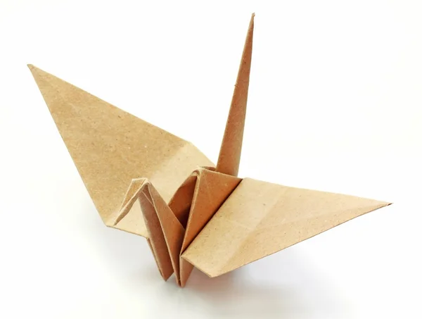 Origami Pássaro feito de papel de reciclagem — Fotografia de Stock