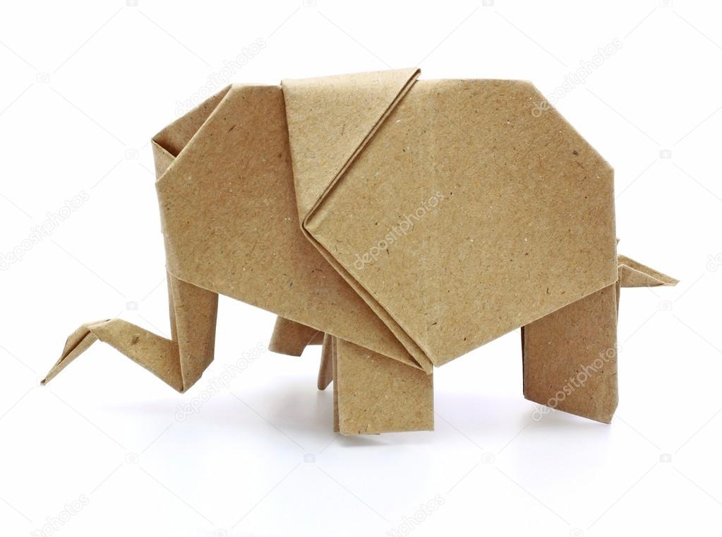 Origami elephant recycle paper