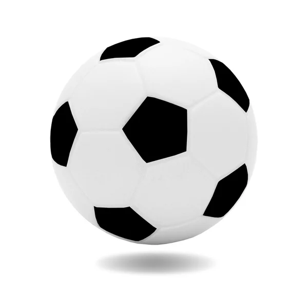 3d preto e branco bola de futebol modelo isolado no backgroun branco — Fotografia de Stock