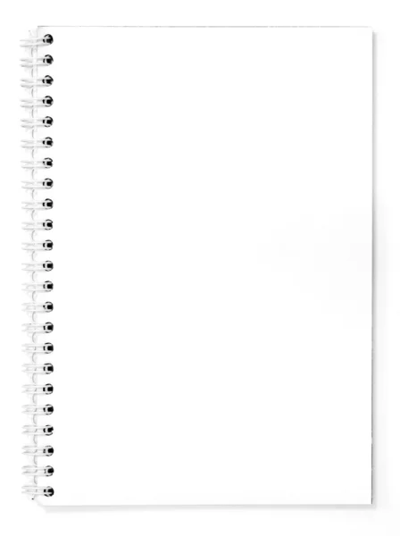 Caderno branco sobre branco — Fotografia de Stock