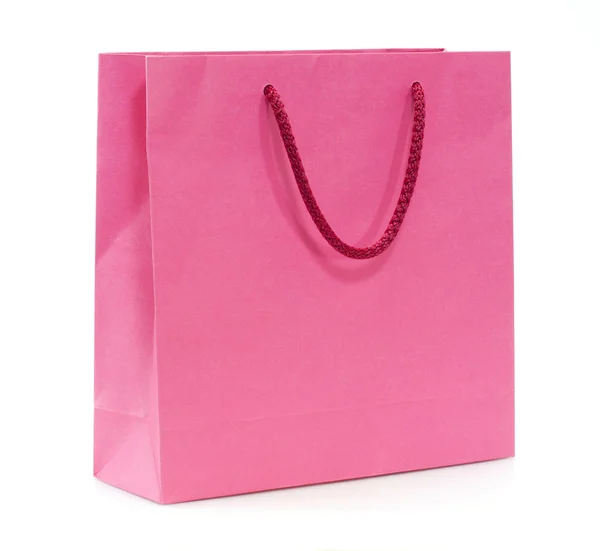 Pink shopping bag isolated on a white background — Stock Photo, Image