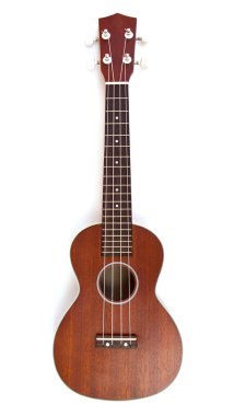 Ukulele gitar beyaz zemin üzerine