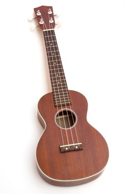 Ukulele gitar beyaz zemin üzerine