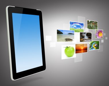 küresel iş, dokunmatik yüzey veya tablet pc kavramı