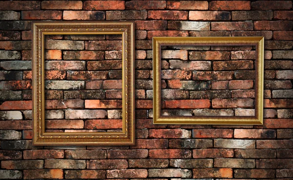 Grunge vägg och två ramar för fyllningsbild i — Stockfoto