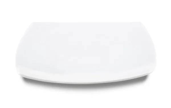 White flat plate on white background — Stock Photo, Image