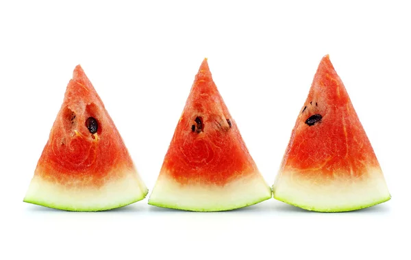 Scheibe Wassermelone auf weißem Hintergrund — Stockfoto