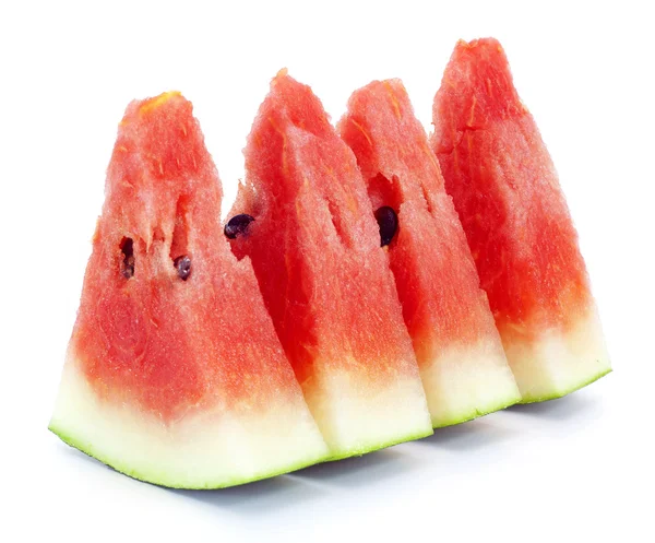 Scheibe Wassermelone auf weißem Hintergrund — Stockfoto