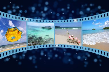 andaman sahne güzel resimleri ile 3D film şeridi