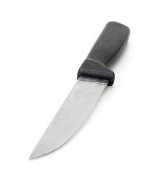 Beyaz arka planda mutfak bıçağı.