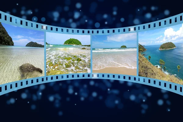 3D-filmstrip met mooie foto's van andaman scène — Stockfoto