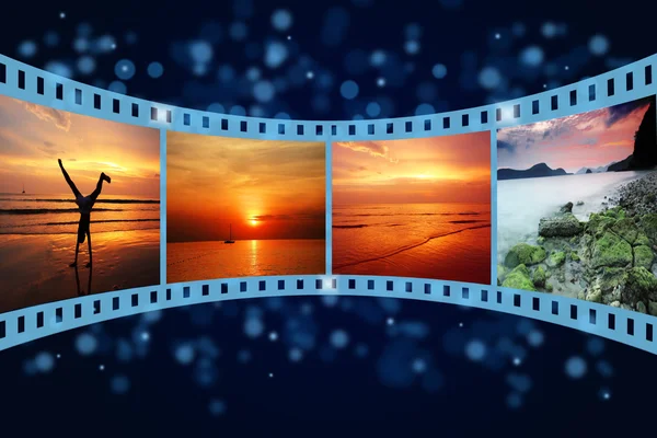 3D-Filmstreifen mit schönen Bildern der andamanischen Szene — Stockfoto