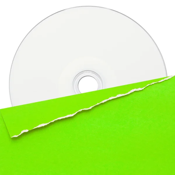 Порожній компакт-диск з зеленим покриттям — стокове фото