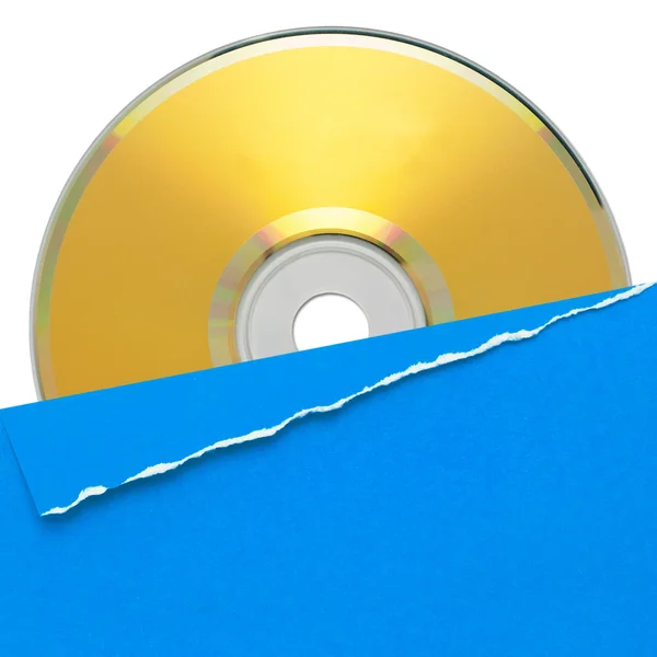 青いカバー付きの空のコンパクト ディスク — ストック写真