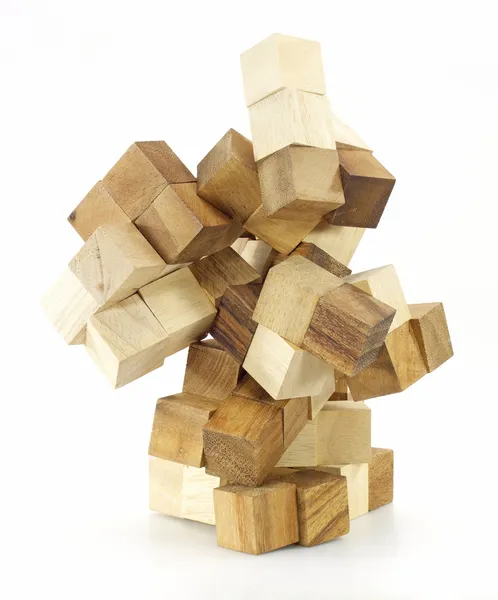 Wooden puzzle block game Stock Image