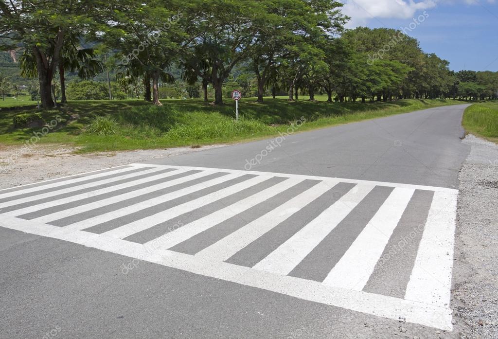 Zebra traffic walk way, cross way with blue sky