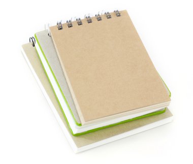 telli defter kitap veya defter üzerinde beyaz backgrou izole yığını