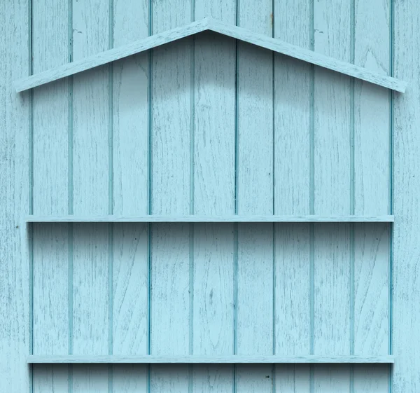 Винтажные деревянные полки формы дома — стоковое фото