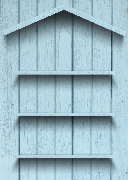 Vintage estante de madera forma de la casa — Foto de Stock