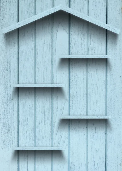 ヴィンテージの木製棚家図形 — ストック写真