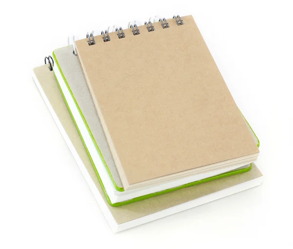 Stapel van ringbanden boek of notebook geïsoleerd op witte CHTERGRO — Stockfoto