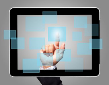 sanal simge ile el dokunmatik ekran