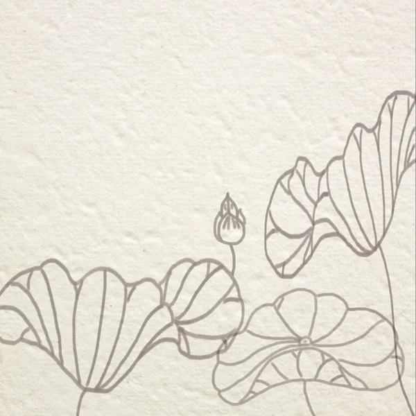 Handgezeichnete Seerosen auf Maulbeerpapier — Stockfoto