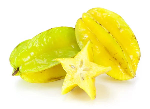 Fruta estrela ou Carambola sobre fundo branco — Fotografia de Stock