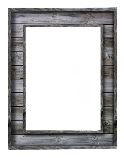 Vintage wood picture frame on white background — Stock Photo, Image