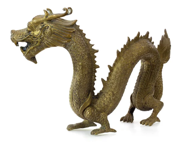 Dragon sculptuur geïsoleerd op wit — Stockfoto