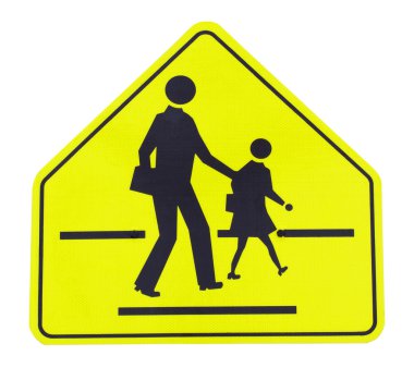 yol işaret işaret - okul geçerken dikkatli olun.