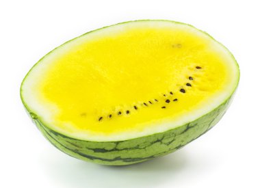 Beyaz arkaplanda sarı karpuz