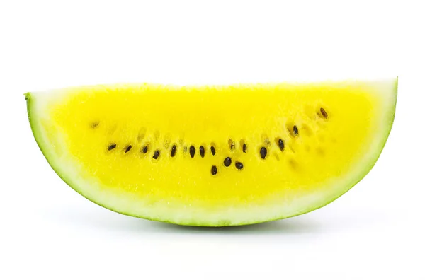 Gele watermeloen op witte achtergrond — Stockfoto