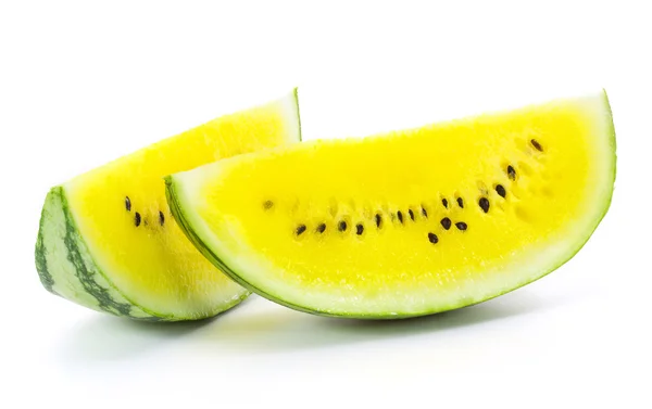 Yellow watermelon on white background — Stock Photo, Image