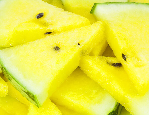 yellow watermelon on white background