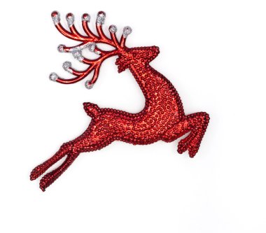 beyaz zemin üzerine kırmızı raindeer