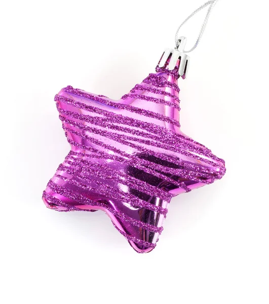 Pink christmas star on white background — Stock Photo, Image